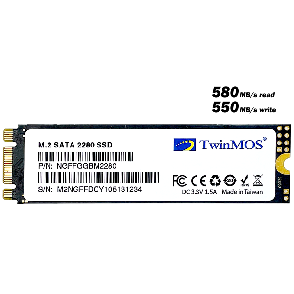 TwinMOSS 128 GB M.2 PCIe NVME SSD (3 YW) - Image 3