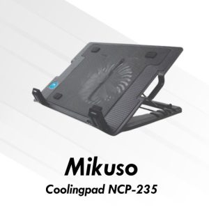 Mikuso NCP-235 Adjustable Gaming Laptop Stand Single Fans Notebook Cooler Gaming Laptop Cooling Pad (6MW)