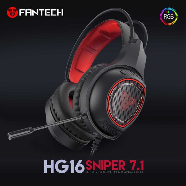 FANTECH HG16 SNIPER 7.1 Over-Ear Gaming Headset RGB - Image 2