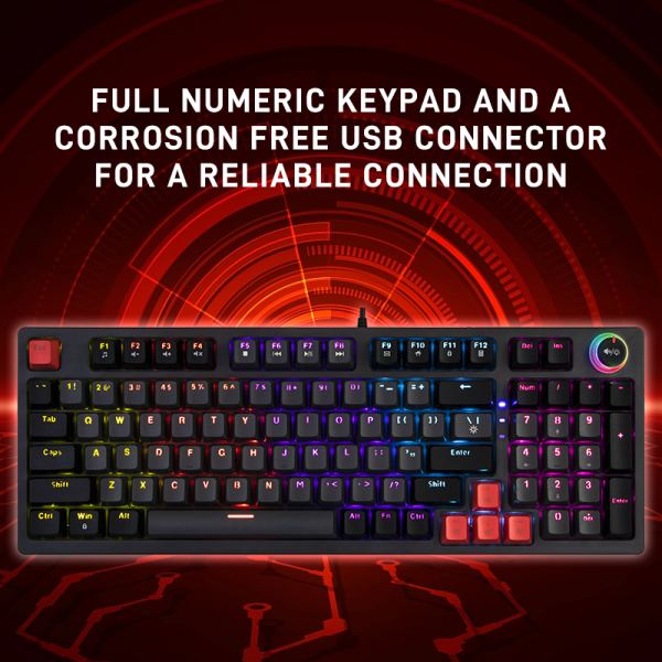 Jedel KL-114 USB Mechanical Gaming Keyboard (Red Switch) - Image 5