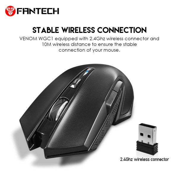 FANTECH WGC1 VENOM 2400DPI 2.4GHz Hybrid-Wireless Gaming Mouse - Image 3