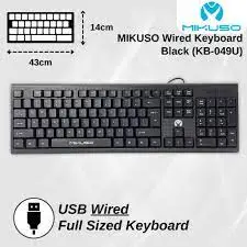 Wired Keyboard Mouse Combo Set Mikuso KB-C012