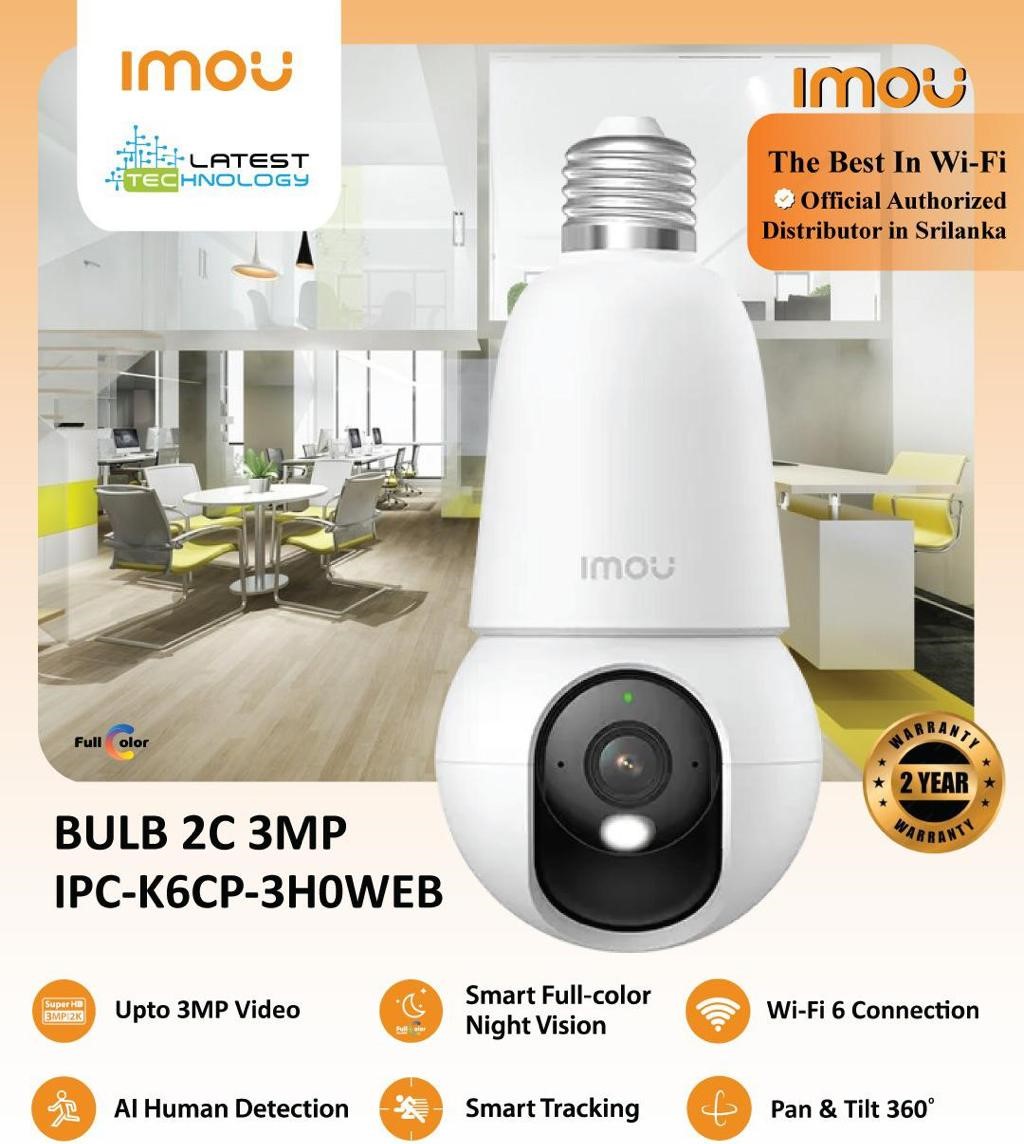 IMOU IPC-K6CP-3H0WEB BULB 2C 3MP CAMERA (2Y)