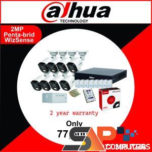 Dahua 1080P Smart Dual Light 8 Camera Package Penta-brid 2MP WizSense DVR (2 year)