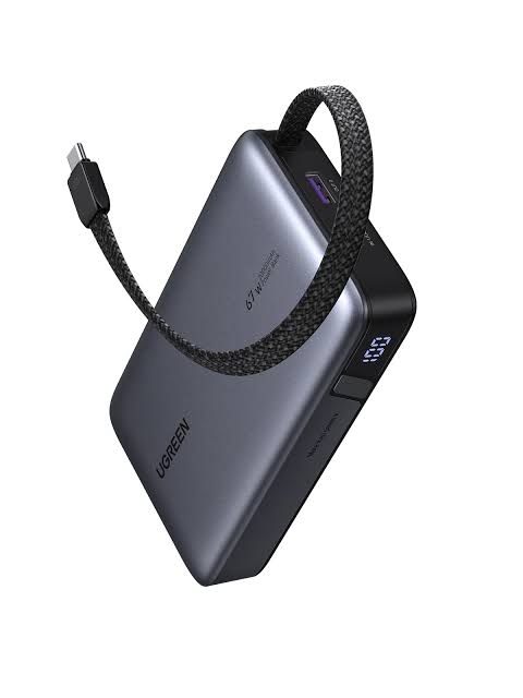 UGREEN 20000mAh 67W Nexode Power Bank with Built-in Cable - PB550 - 85166B (1Y) - Image 2