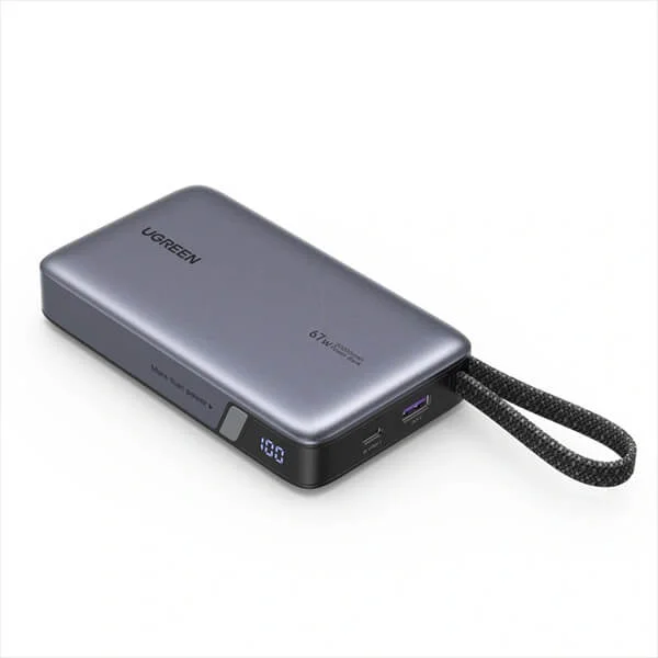 UGREEN 20000mAh 67W Nexode Power Bank with Built-in Cable - PB550 - 85166B (1Y) - Image 3