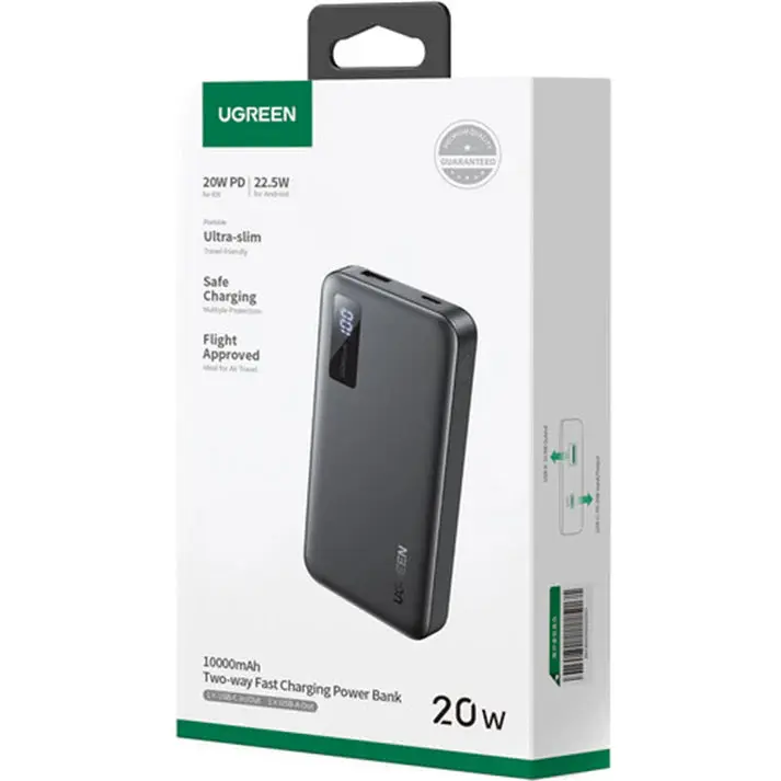 UGREEN 10000mAh 20W Two-way Fast Charging Power Bank - PB311 - 25742